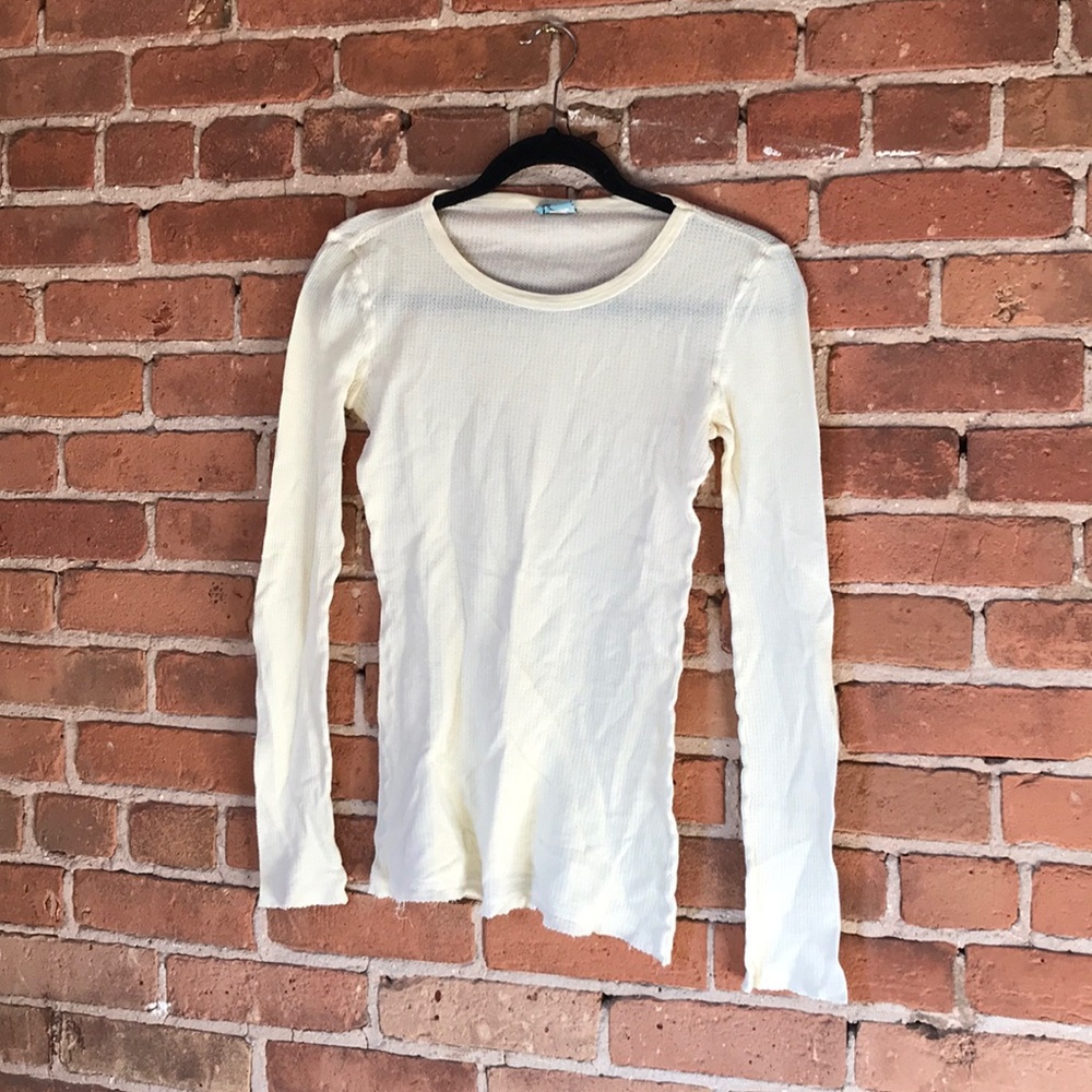 UO - butter yellow waffle thermal